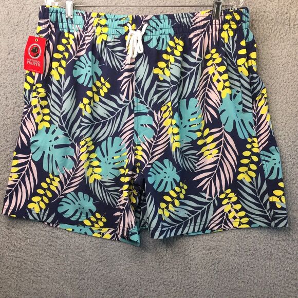 NWT Southern Proper Swim Trunks Shorts XXL Palms Lined Mens 2XL Navy  Hawaiian - Picture 1 of 12